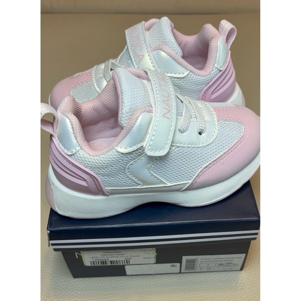 Nautica toddler Girls 7 Nautica Girls Pink White Mesh Athletic Shoes Sneakers